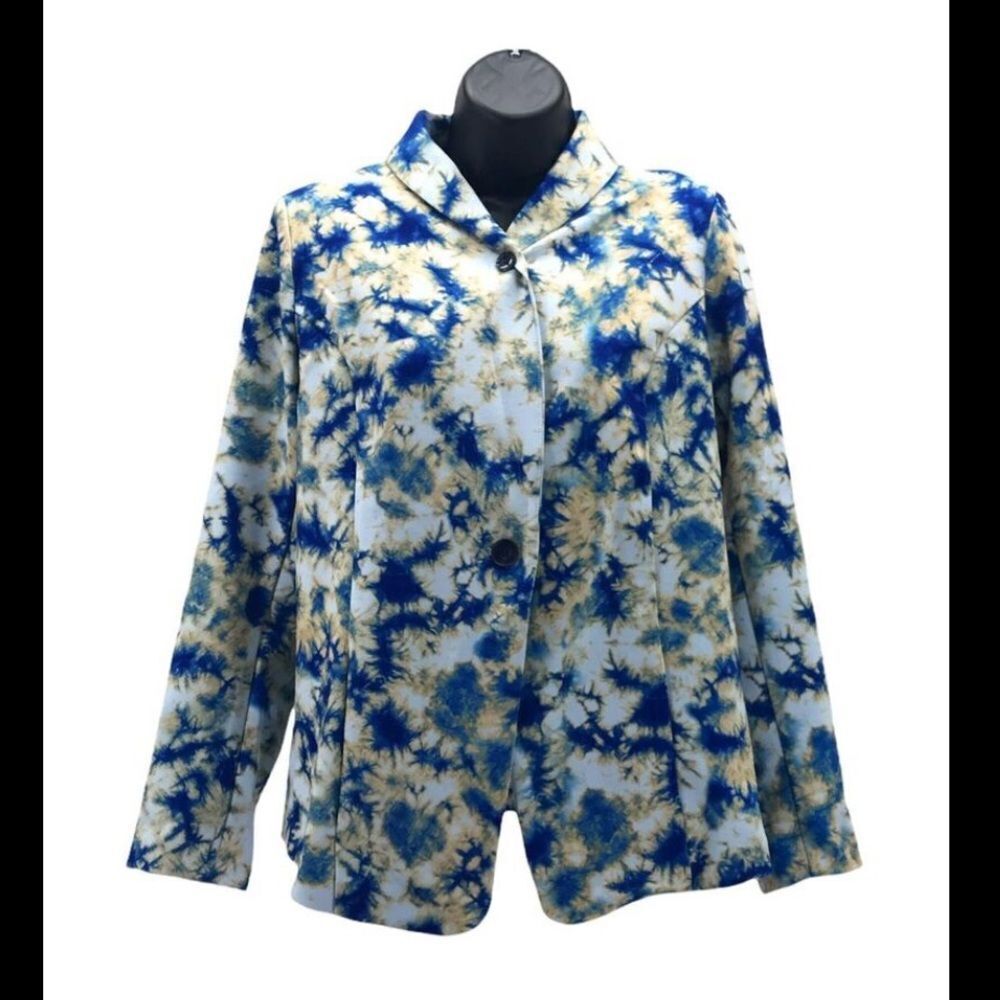 NWOT Logo by Lori Goldstein Knit Jacket Abstract Pattern Plus Size 3X